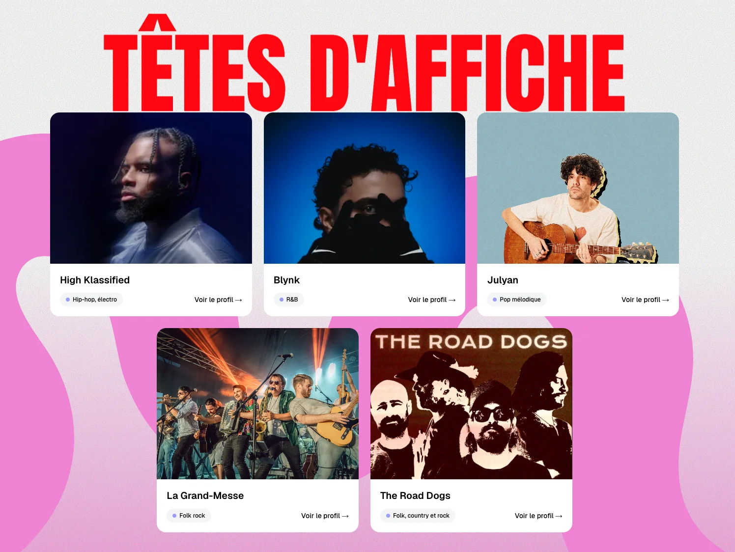 Les têtes d'affiche